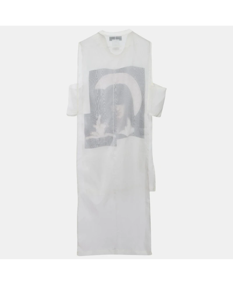 Pre-Owned Givenchy Women's Off White Printed Silk High Low Hem Pullover