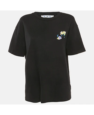 Pre-Owned Off-White Women's Logo Print Cotton Crew Neck T-Shirt