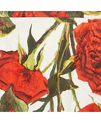 Pre-Owned Dolce & Gabbana Women's White Rose Print Cotton Blend Jacquard Midi Skirt