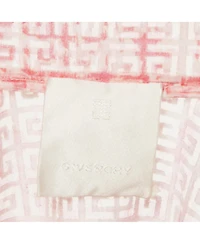 Pre-Owned Givenchy Women's Pink/white Mesh Velvet 4G Turtleneck Top