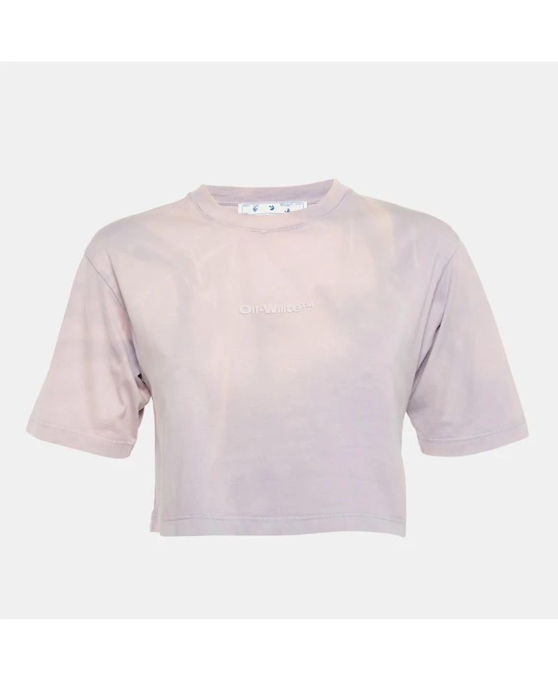 Pre-Owned Off-White Women's Logo Applique Crop Top