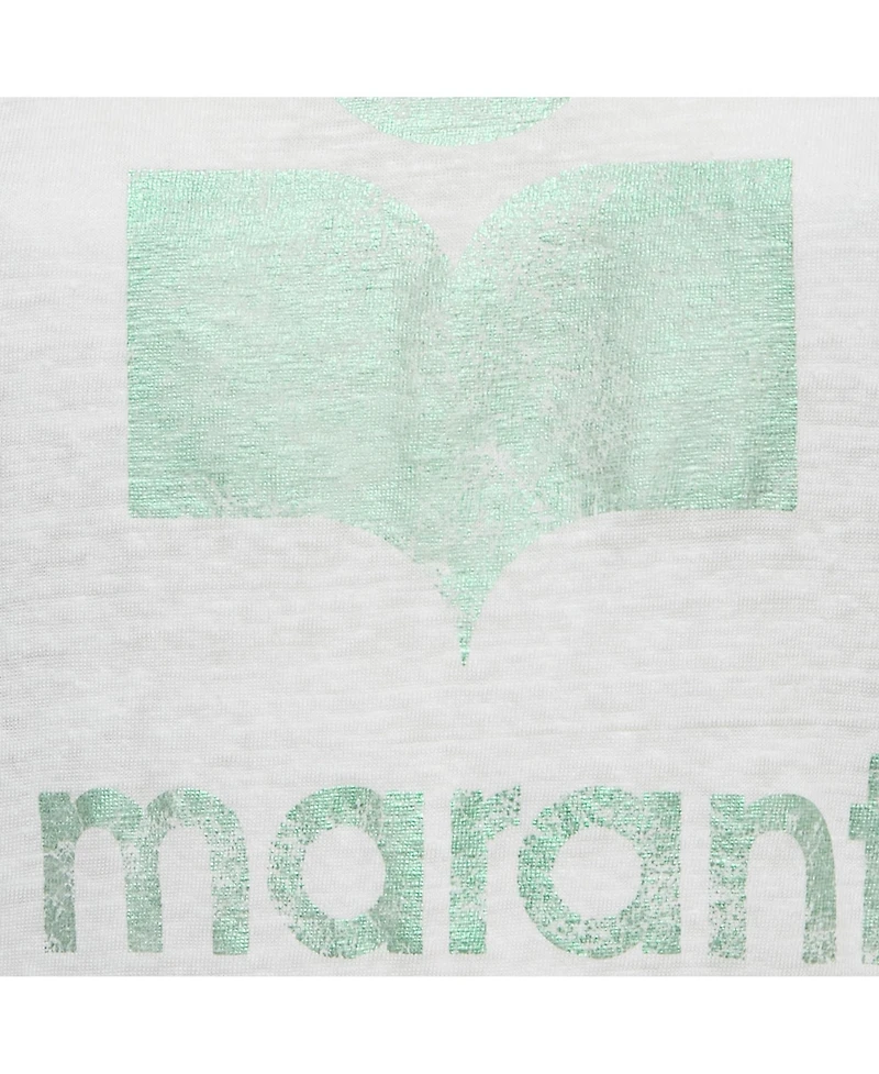 Pre-Owned Isabel Marant Women's Etoile Foil Logo Print Linen Jersey Top