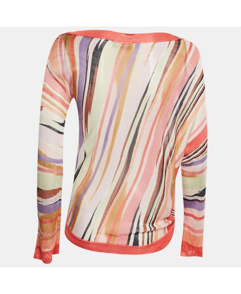 Pre-Owned Missoni Women's Striped Knit Semi Sheer Blouse
