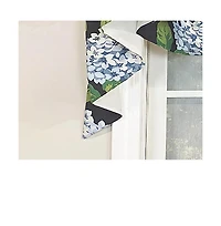 Rlf Home Hydrangea Empire Valance Navy 2-Scoop. 54"W X 25"L For windows up to 48"W