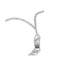 Women's The SwirlBlock-Link Chain Necklace - Metallic Silver