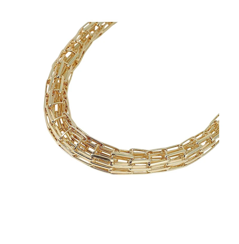 Women's The Braid Pin-Link Chain Necklace - California Gold