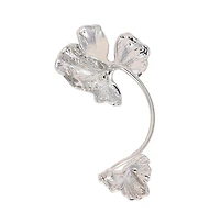Women's The Withering-Petal Cuff Earrings - Metallic Silver