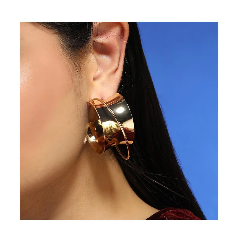 Women's The Chunky-Orbiter Half-Hoop Earrings - California Gold