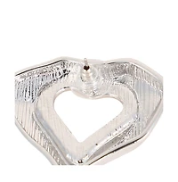 Women's The Coeur-Edge Stud Earrings - Metallic Silver