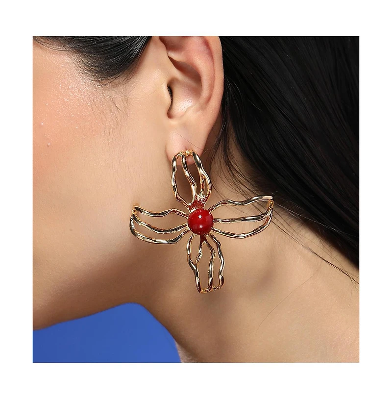 Women's The Arachnid-Flora Statement Earrings - California Gold