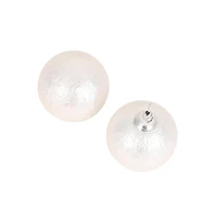 Women's The Celestrial-Orb Stud Earrings - Ivory White & Metallic Silver