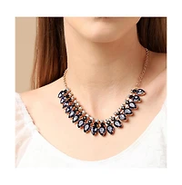 Sohi Women's Blue Teardrop Strand Necklace