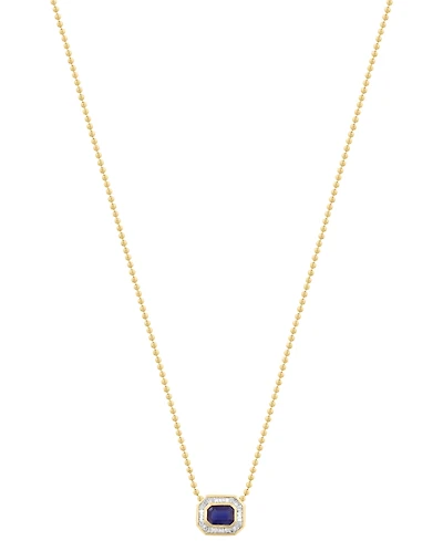Effy Collection Diamond (1/3 ct. t.w.) & Sapphire (1-1/20 ct. t.w.) Pendant Necklace in 14k Yellow Gold