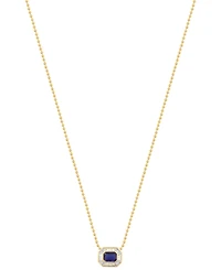 Effy Collection Diamond (1/3 ct. t.w.) & Sapphire (1-1/20 ct. t.w.) Pendant Necklace in 14k Yellow Gold