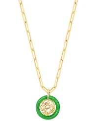 Effy Collection Diamond (1/20 ct. t.w.) & Muti Gemstones (6-5/8 ct. t.w.) Pendant Necklace in 14k Yellow Gold