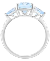 Effy Collection Diamond (1/10 ct. t.w.) & Aquamarine (2-5/8 ct. t.w.) Ring in 14k White Gold