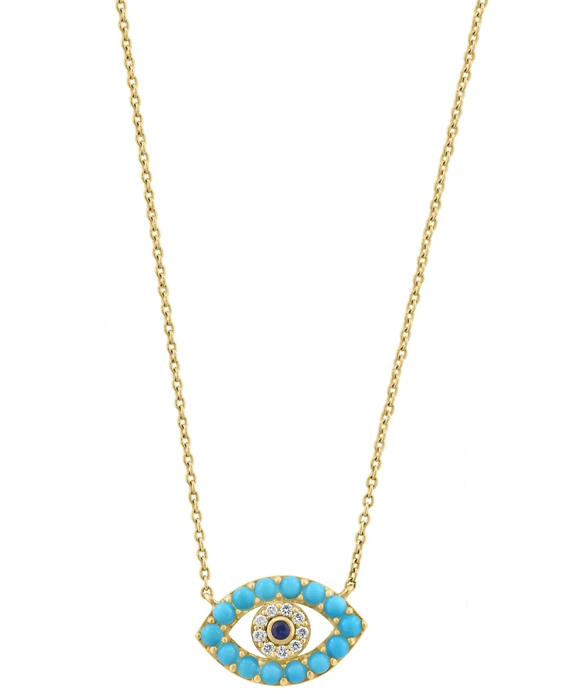 Effy Collection Multi-Gemstones (7/8 ct. t.w.) Pendant Necklace in 14k Yellow Gold