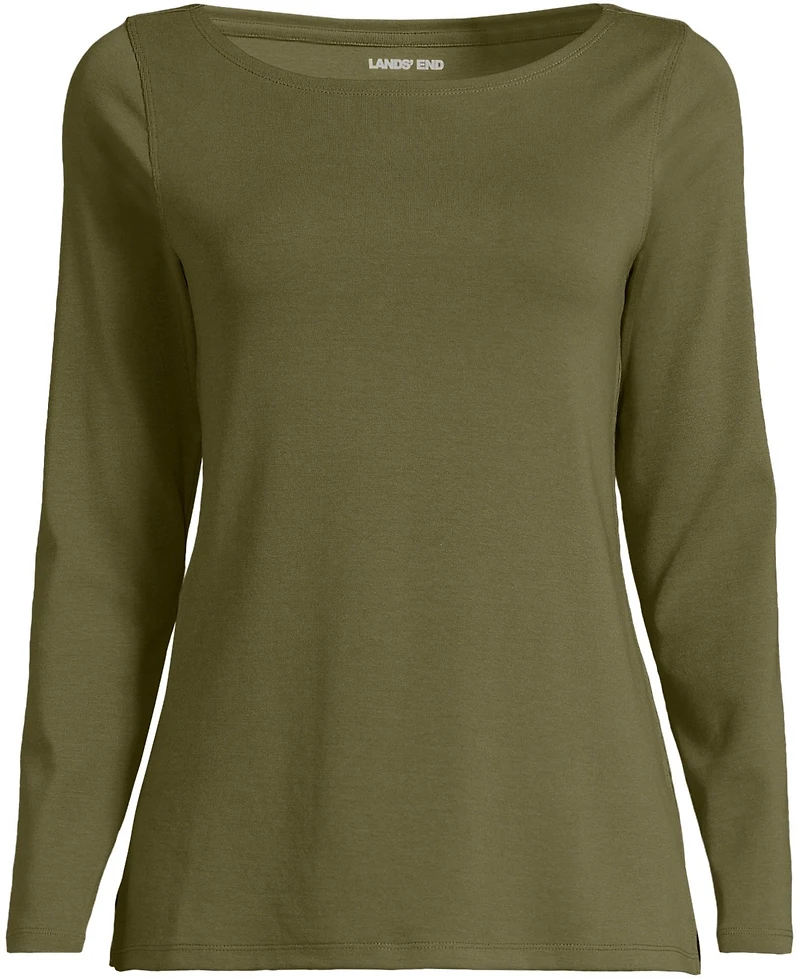 Lands' End Women's Long Sleeve Polished Essentials Boatneck Top