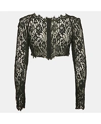 Pre-Owned Dolce & Gabbana Women's Floral Lace Sheer Bustier Crop Top
