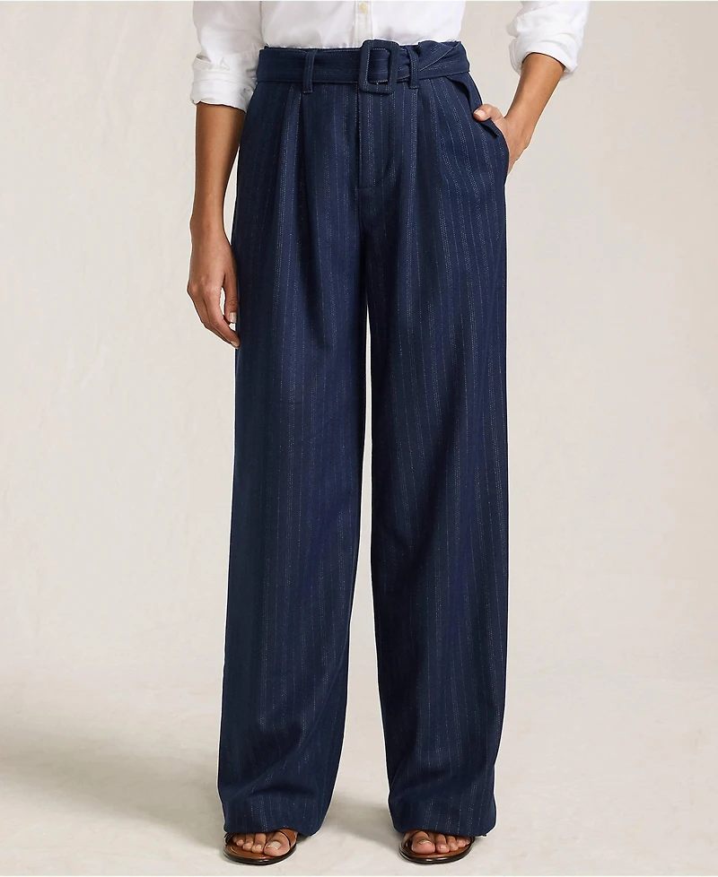 Lands' End Women's Brushed Flannel Mid Rise Wide Leg Trousers