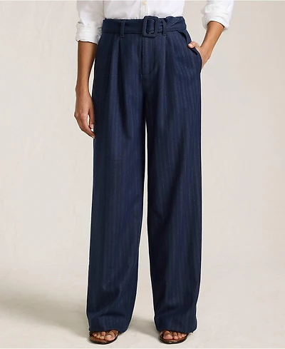 Lands' End Women's Brushed Flannel Mid Rise Wide Leg Trousers