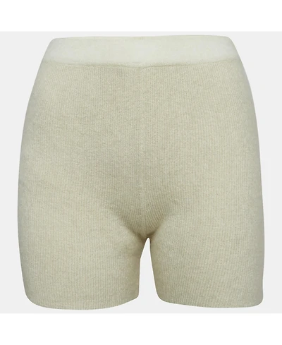 Pre-Owned Jacquemus Women's Cream Textured Rib Kit Shorts
