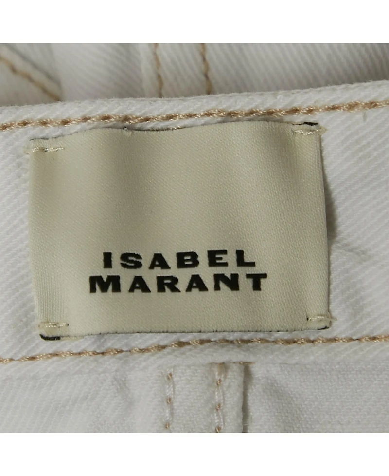 Pre-Owned Isabel Marant Women's White Denim Raw Edge Eneidao Shorts