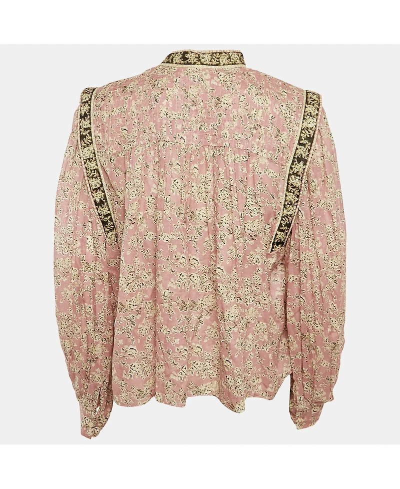Pre-Owned Isabel Marant Women's Etoile Lilac Floral Print Cotton Voile Blouse