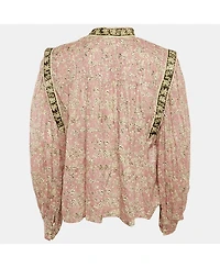 Pre-Owned Isabel Marant Women's Etoile Lilac Floral Print Cotton Voile Blouse