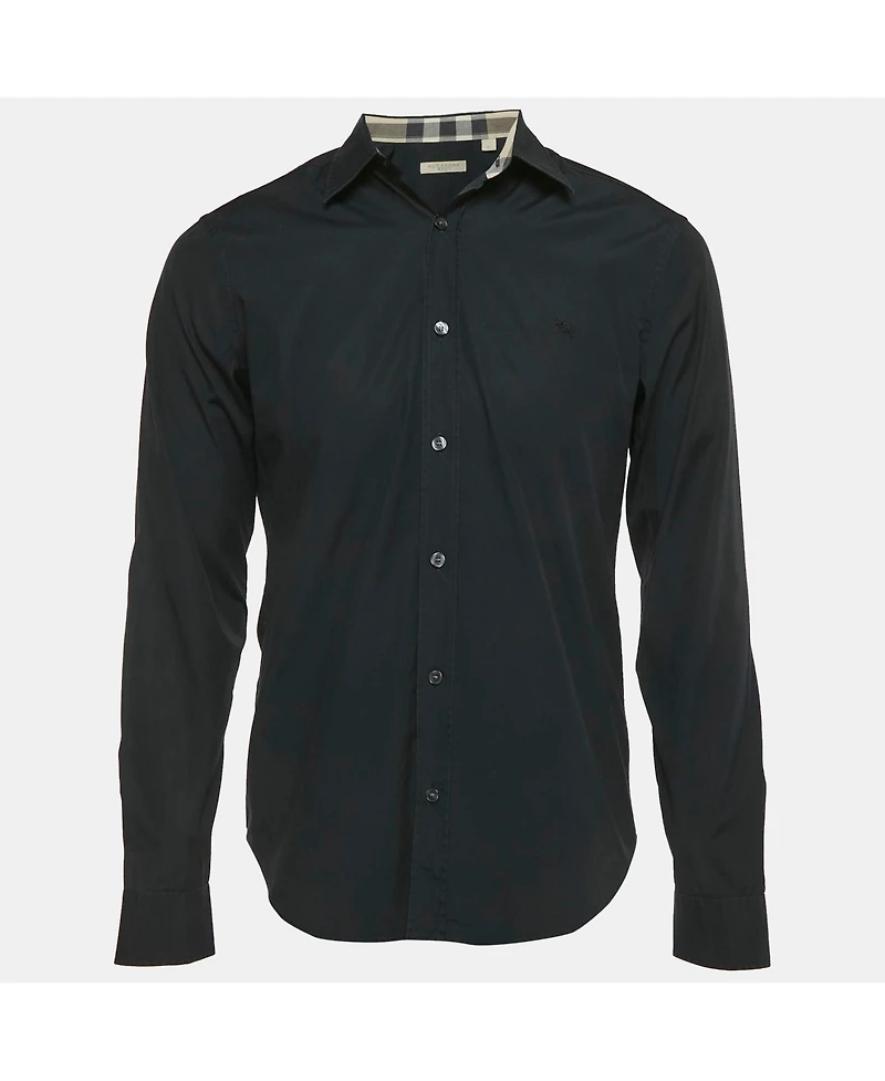 Pre-Owned Burberry Men's Black Cotton Long Sleeve Shirt