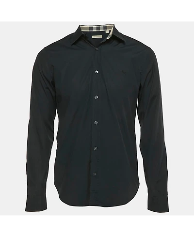 Pre-Owned Burberry Men's Black Cotton Long Sleeve Shirt