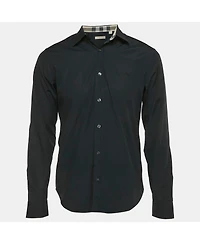 Pre-Owned Burberry Men's Black Cotton Long Sleeve Shirt