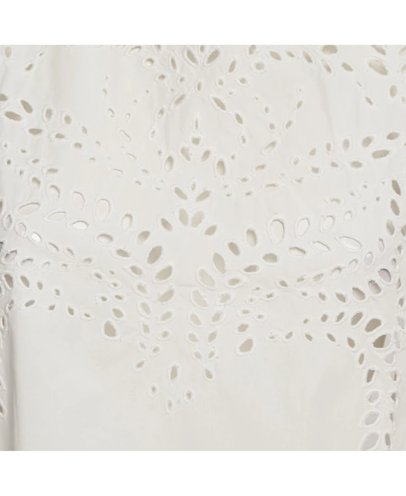 Pre-Owned Isabel Marant Women's eacutetoile White Broderie Anglaise Cotton Ruffled Blouse