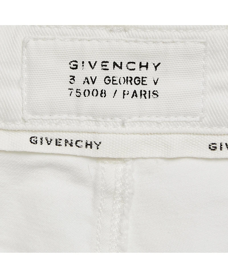 Pre-Owned Givenchy Women's White Denim Distress Pocket Detail Shorts