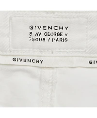 Pre-Owned Givenchy Women's White Denim Distress Pocket Detail Shorts