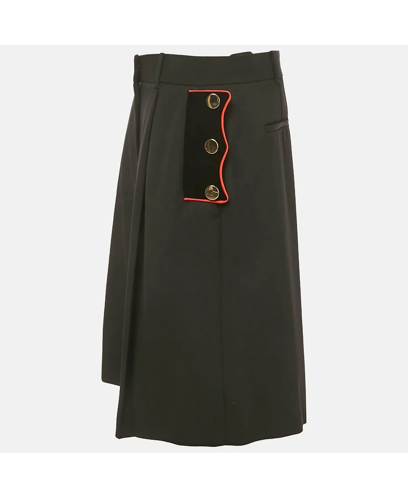 Pre-Owned Givenchy Women's Black Velvet Trim Gabardine Shorts