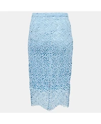 Pre-Owned Burberry Women's Pale Blue Lace Pencil Skirt