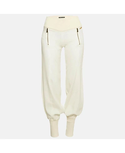 Pre-Owned Versace Women's Jeans Couture Chiffon And Rib Knit Trim Joggers