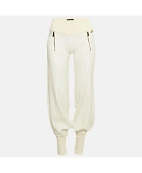 Pre-Owned Versace Women's Jeans Couture Chiffon And Rib Knit Trim Joggers