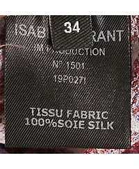 Pre-Owned Isabel Marant Women's Purple Printed Silk Ruffle Detail Top