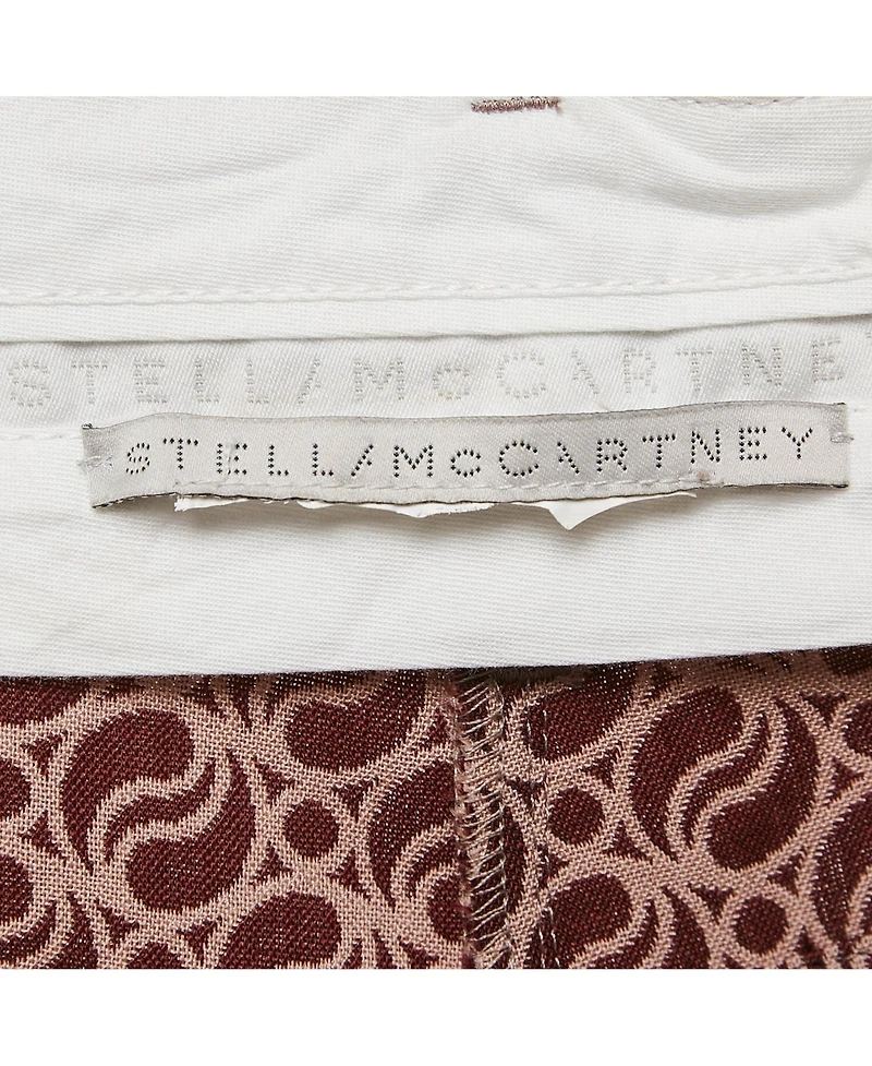 Pre-Owned Stella Mccartney Women's Pink/red Jacquard Wide Leg Pants