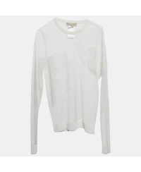 Pre-Owned Emilio Pucci Women's White Embroidered Tulle Sheer Pullover