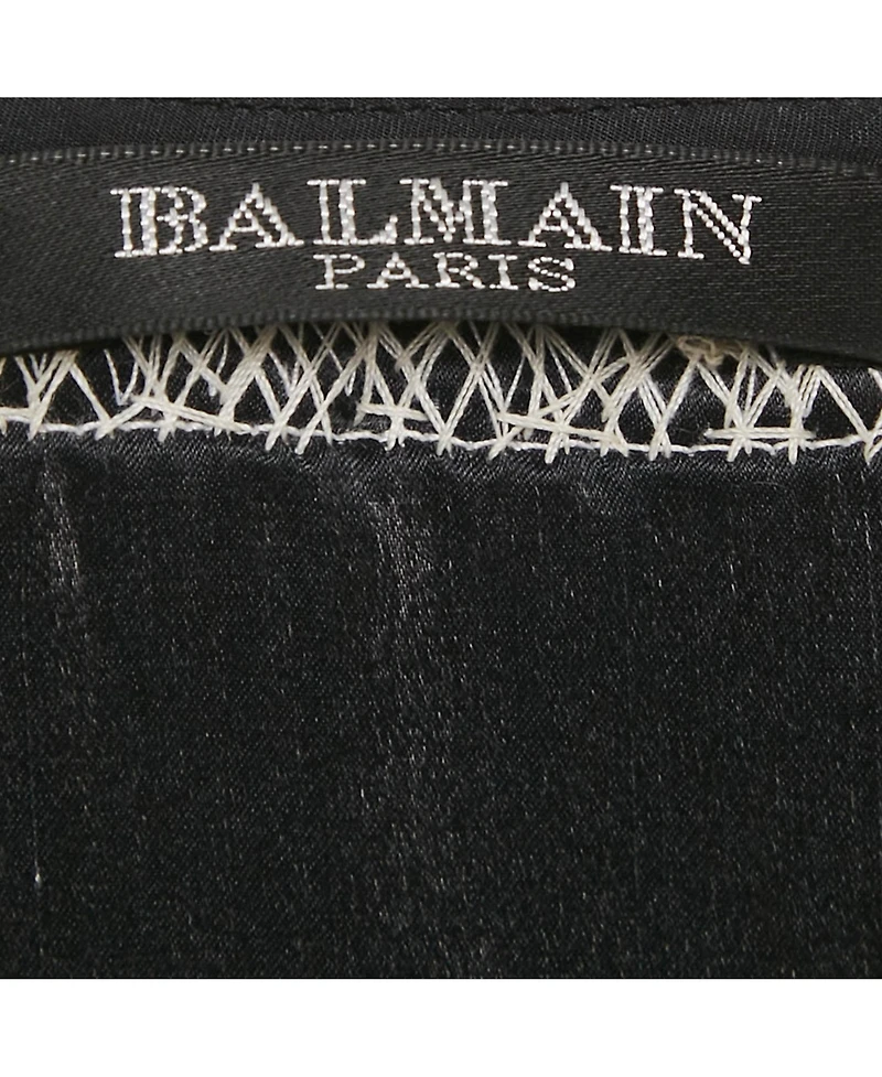 Pre-Owned Balmain Women's Black Silk Stud Embellish Detail Tank Top