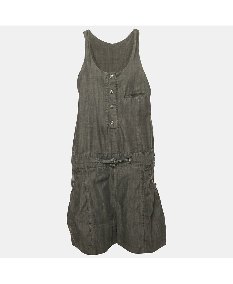 Pre-Owned Chloe Women's Dark Grey Cotton Tie-Up Dungaree
