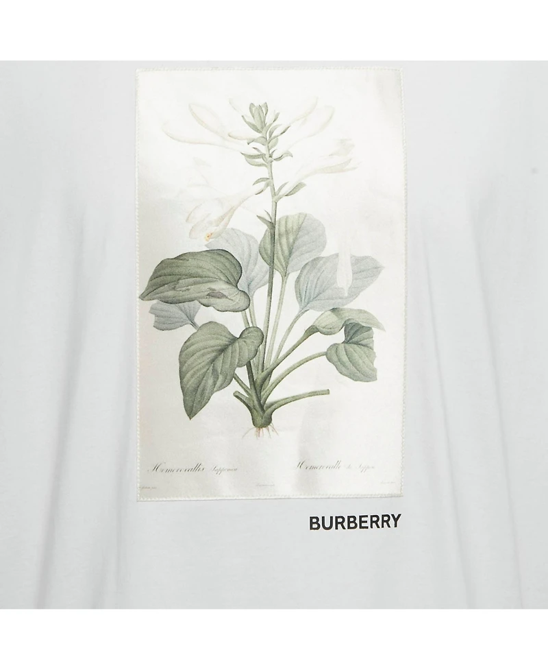 Pre-Owned Burberry Women's Botanical Sketch Print Applique Cotton T-Shirt