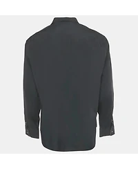 Pre-Owned Burberry Men's Brit Black Logo Embroidered Cotton Shirt