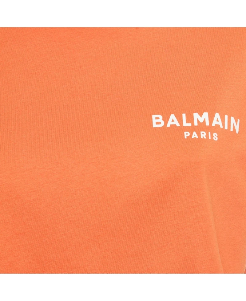 Pre-Owned Balmain Women's Logo Printed Cotton Knit Crop Top