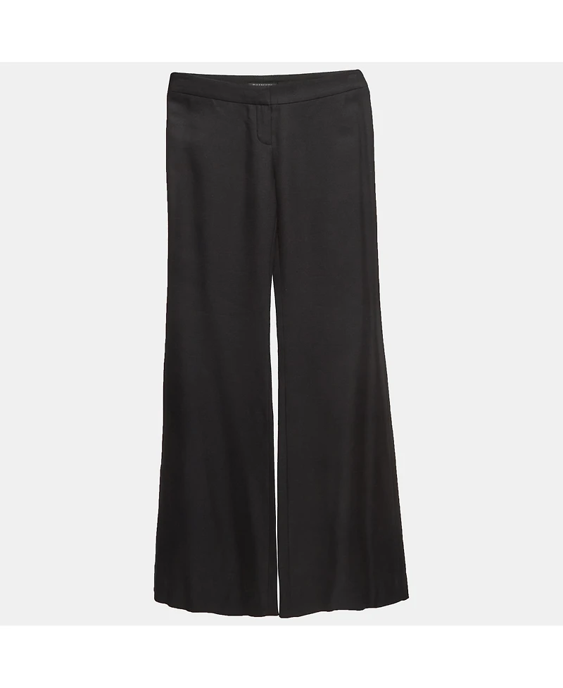 Pre-Owned Balmain Women's Black Gabardine Flared Trousers
