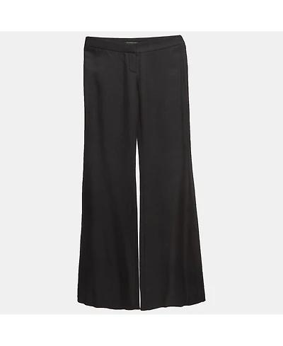 Pre-Owned Balmain Women's Black Gabardine Flared Trousers
