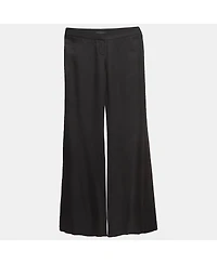 Pre-Owned Balmain Women's Black Gabardine Flared Trousers